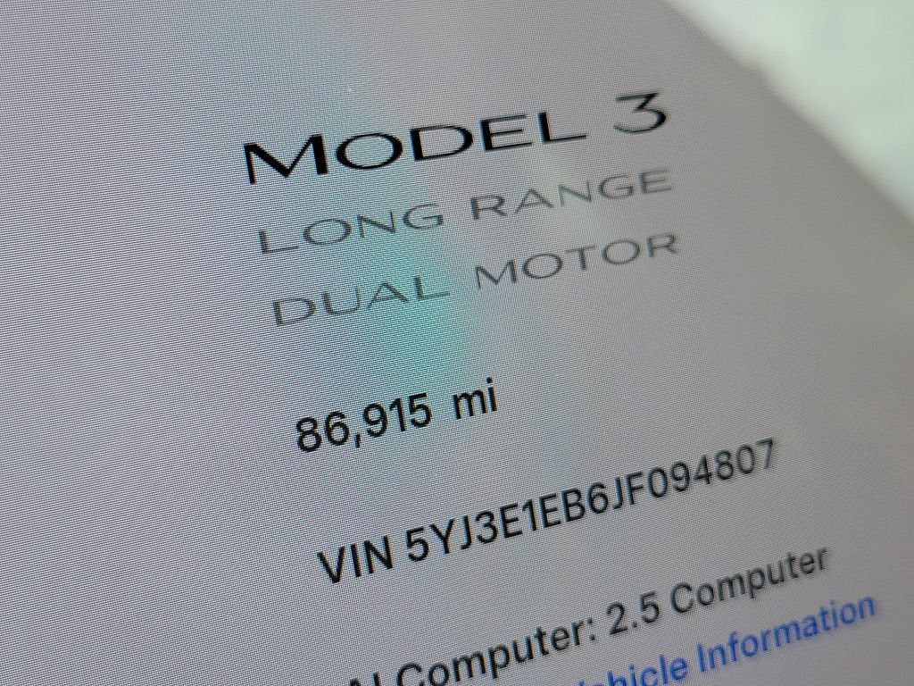 2018 Tesla Model 3 Long Range Battery