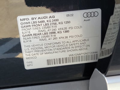 2022 Audi Q5 Premium 45 TFSI S line quattro S tronic