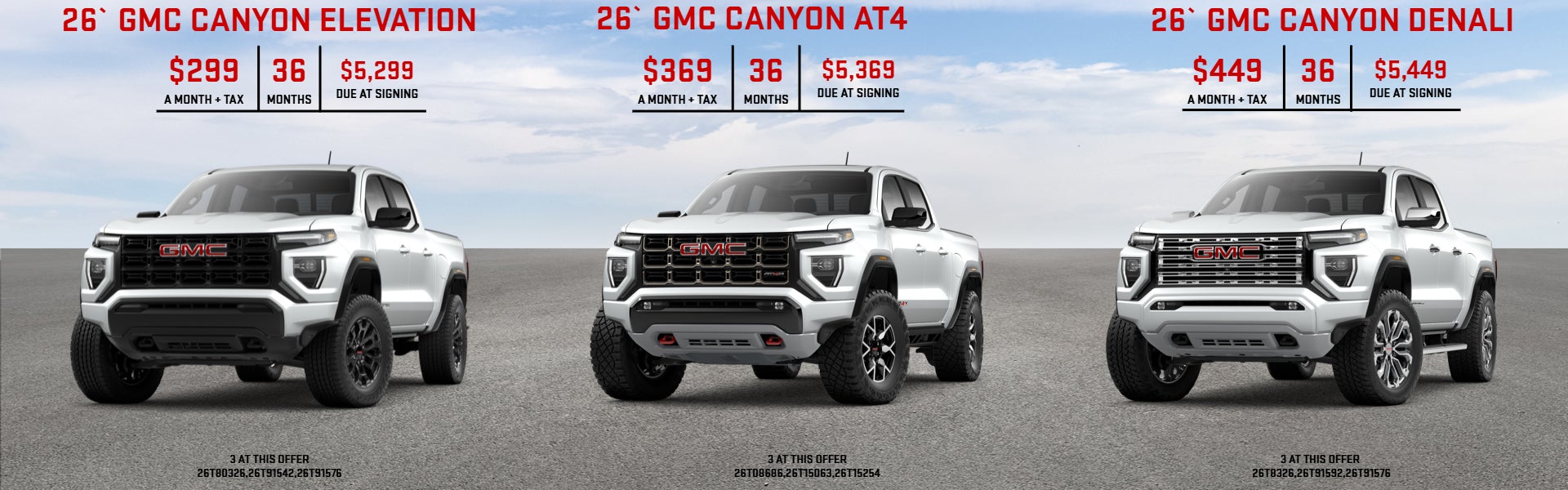 CANYON LEASE OFFERS