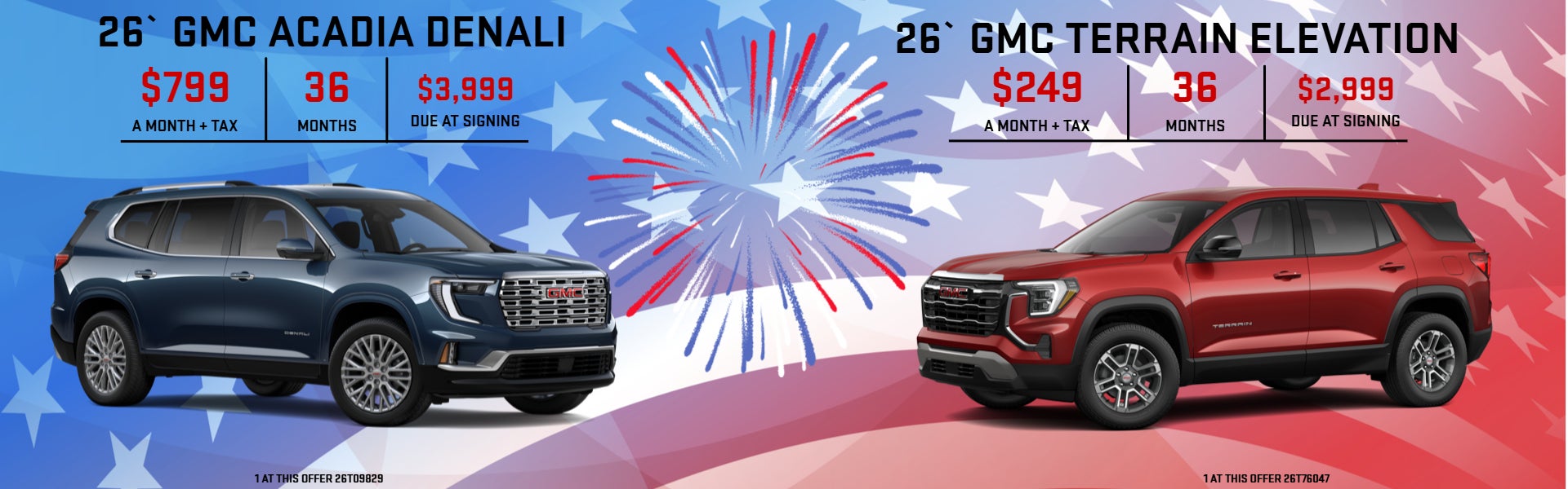 terrain & acadia lease offer