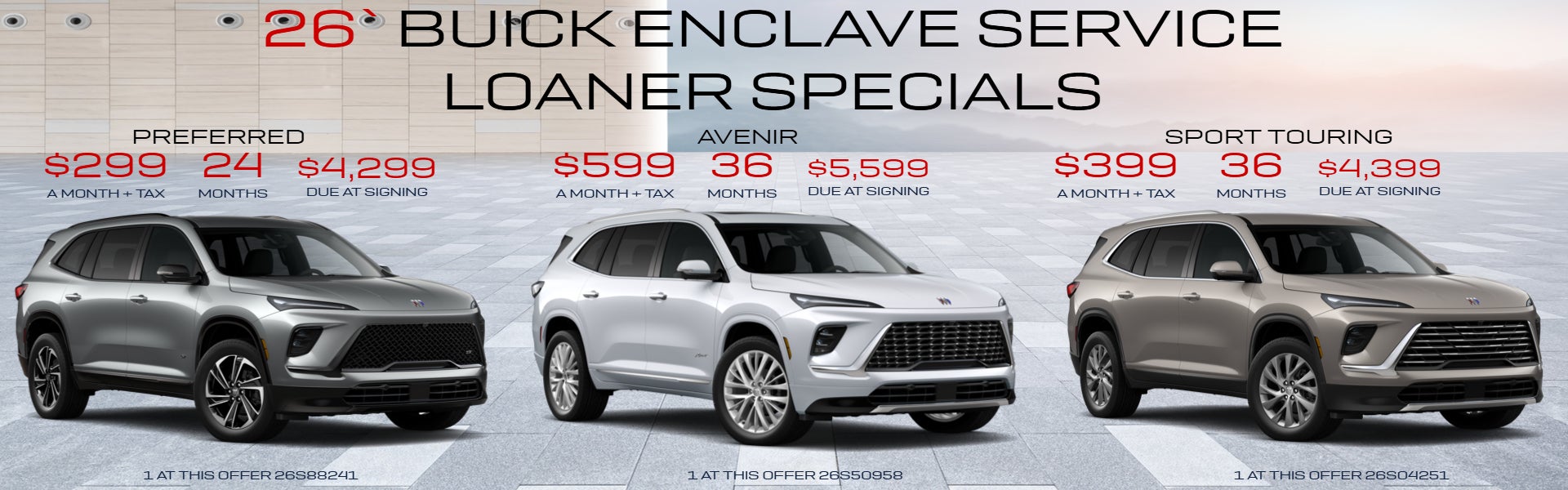 SERVICE LOANER LEASE SPECIALS